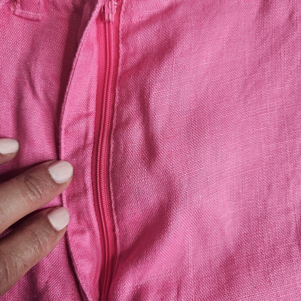 Ralph Lauren Women's Chino Shorts Hot Pink 8 Linen Coastal Summer Festival - Picture 4 of 7